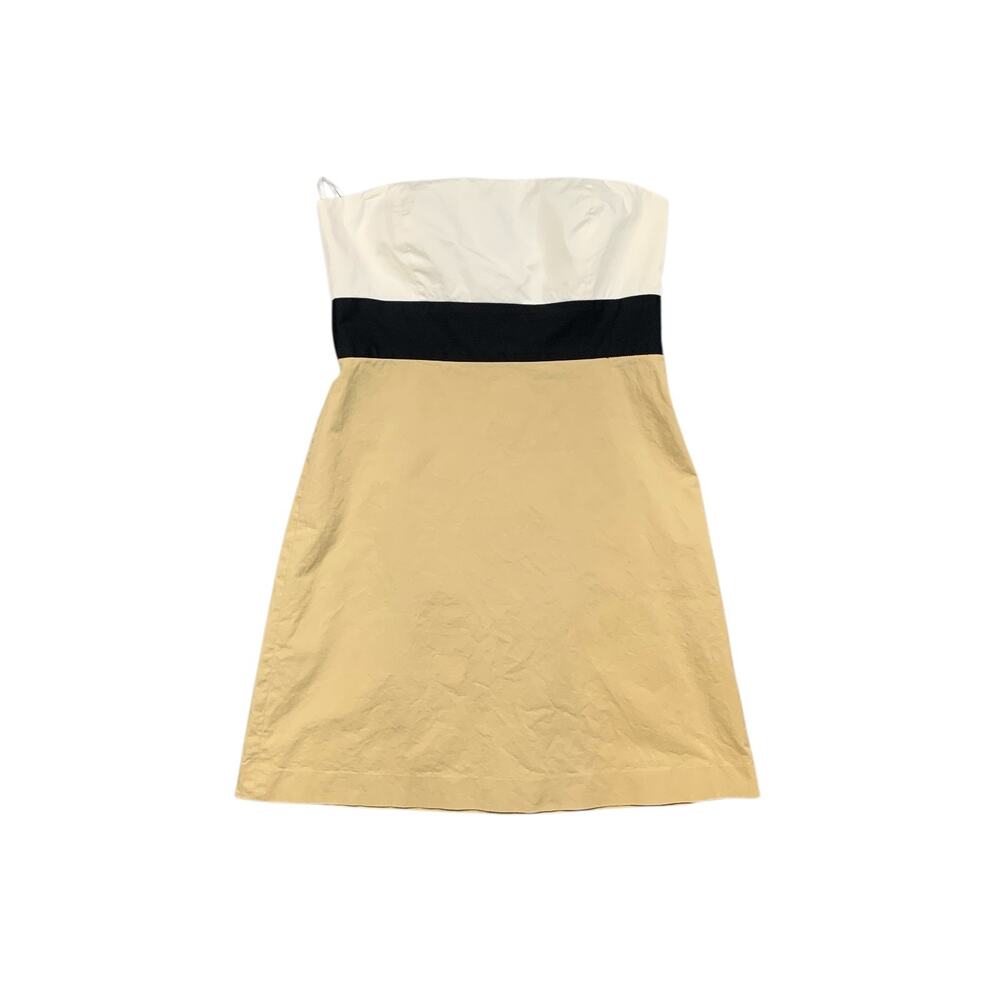 Theory Dress Womens 0 Multi Cotton Blend Colorblock Strapless Side Zip Mini